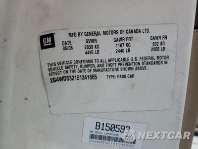 Zdjęcie 12 z 14 samochodu: 2005 BUICK LACROSSE CXL VIN:2G4WD532151341665 - miniatura
