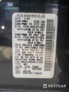 Zdjęcie 13 z 13 samochodu: 2009 NISSAN MURANO S VIN:JN8AZ18W59W121856 - miniatura