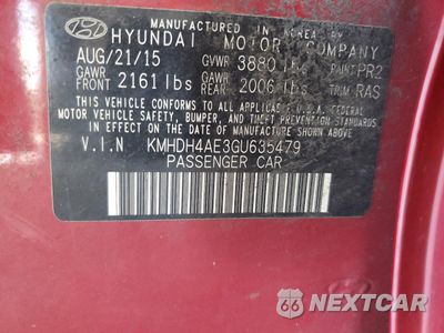 Zdjęcie 12 z 13 samochodu: 2016 HYUNDAI ELANTRA SE VIN:KMHDH4AE3GU635479 - miniatura