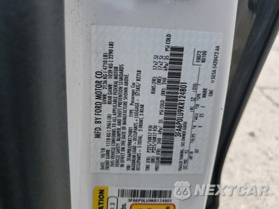 Zdjęcie 12 z 13 samochodu: 2019 FORD FUSION SE VIN:3FA6P0LU9KR124801 - miniatura