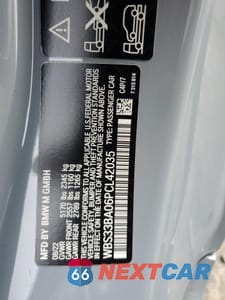 Zdjęcie 12 z 14 samochodu: 2023 BMW M4 COMPETITION VIN:WBS33BA06PCL42035 - miniatura