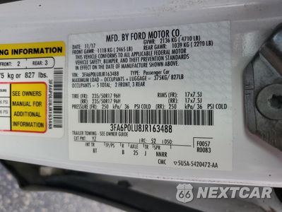 Zdjęcie 12 z 12 samochodu: 2018 FORD FUSION SE HYBRID VIN:3FA6P0LU8JR163488 - miniatura