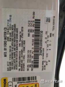 Zdjęcie 12 z 12 samochodu: 2017 FORD FUSION SE HYBRID VIN:3FA6P0LUXHR410150 - miniatura