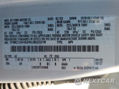 Zdjęcie 13 z 16 samochodu: 2022 FORD ESCAPE SEL VIN:1FMCU0H62NUB22218 - miniatura