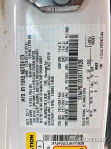Zdjęcie 12 z 12 samochodu: 2018 FORD FUSION SE HYBRID VIN:3FA6P0LU2JR171828 - miniatura
