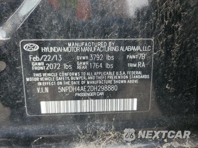 Zdjęcie 12 z 12 samochodu: 2013 HYUNDAI ELANTRA GLS VIN:5NPDH4AE2DH298880 - miniatura