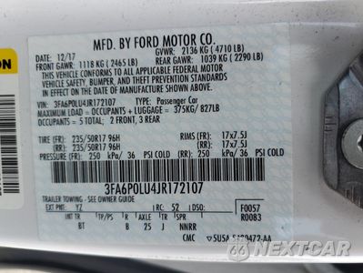 Zdjęcie 12 z 13 samochodu: 2018 FORD FUSION SE HYBRID VIN:3FA6P0LU4JR172107 - miniatura