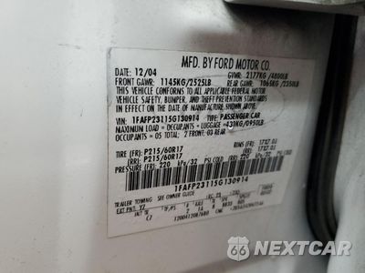 Zdjęcie 12 z 14 samochodu: 2005 FORD FIVE HUNDRED SE VIN:1FAFP23115G130914 - miniatura