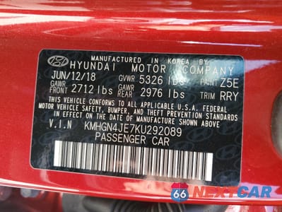 Zdjęcie 12 z 14 samochodu: 2019 GENESIS G80 BASE VIN:KMHGN4JE7KU292089 - miniatura