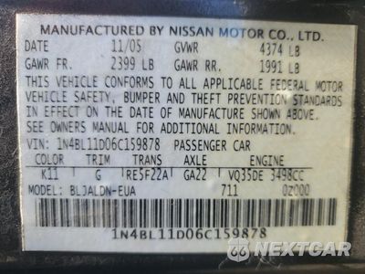 Zdjęcie 12 z 12 samochodu: 2006 NISSAN ALTIMA SE VIN:1N4BL11D06C159878 - miniatura