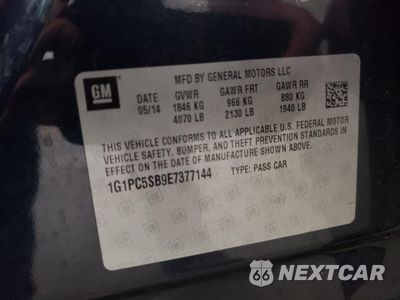 Zdjęcie 12 z 14 samochodu: 2014 CHEVROLET CRUZE LT VIN:1G1PC5SB9E7377144 - miniatura