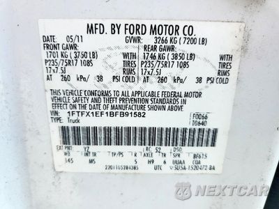 Zdjęcie 12 z 12 samochodu: 2011 FORD F150 SUPER CAB VIN:1FTFX1EF1BFB91582 - miniatura