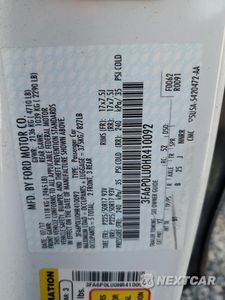Zdjęcie 12 z 12 samochodu: 2017 FORD FUSION SE HYBRID VIN:3FA6P0LU0HR410092 - miniatura