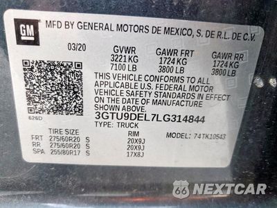 Zdjęcie 13 z 15 samochodu: 2020 GMC SIERRA K1500 SLT VIN:3GTU9DEL7LG314844 - miniatura