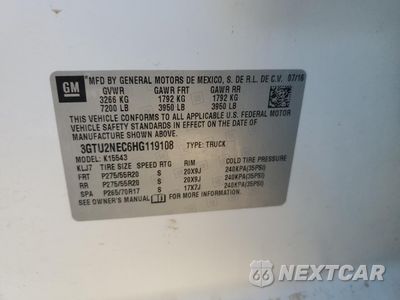 Zdjęcie 12 z 12 samochodu: 2017 GMC SIERRA K1500 SLT VIN:3GTU2NEC6HG119108 - miniatura