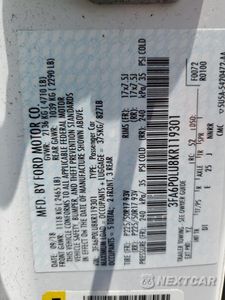 Zdjęcie 12 z 12 samochodu: 2019 FORD FUSION SE VIN:3FA6P0LU8KR119301 - miniatura