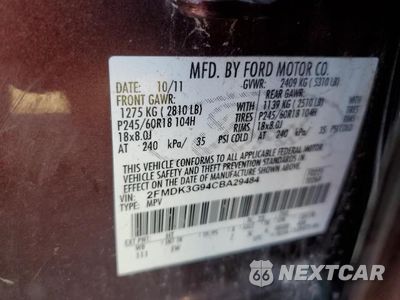 Zdjęcie 12 z 12 samochodu: 2012 FORD EDGE SE VIN:2FMDK3G94CBA29484 - miniatura