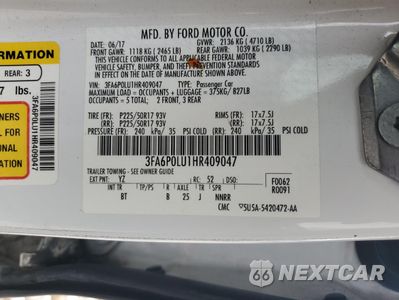 Zdjęcie 12 z 13 samochodu: 2017 FORD FUSION SE HYBRID VIN:3FA6P0LU1HR409047 - miniatura