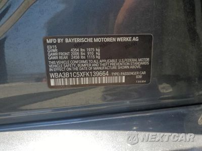 Zdjęcie 12 z 14 samochodu: 2015 BMW 320 I VIN:WBA3B1C5XFK139664 - miniatura