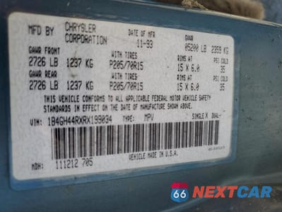 Zdjęcie 12 z 12 samochodu: 1994 DODGE GRAND CARAVAN SE VIN:1B4GH44RXRX199034 - miniatura