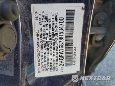 Zdjęcie 12 z 12 samochodu: 2008 HONDA CIVIC EX VIN:2HGFA16878H534700 - miniatura