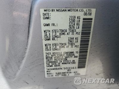 Zdjęcie 13 z 15 samochodu: 2009 NISSAN XTERRA OFF ROAD VIN:5N1AN08U09C503161 - miniatura