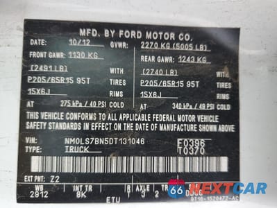 Zdjęcie 13 z 13 samochodu: 2013 FORD TRANSIT CONNECT XLT VIN:NM0LS7BN5DT131046 - miniatura