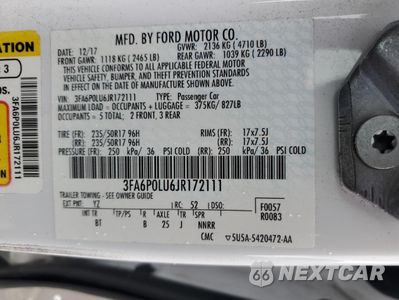 Zdjęcie 12 z 13 samochodu: 2018 FORD FUSION SE HYBRID VIN:3FA6P0LU6JR172111 - miniatura