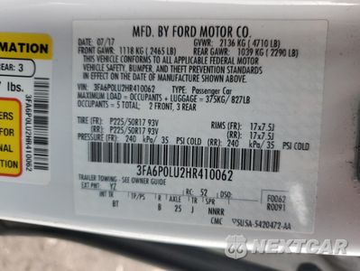 Zdjęcie 12 z 13 samochodu: 2017 FORD FUSION SE HYBRID VIN:3FA6P0LU2HR410062 - miniatura