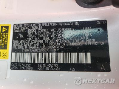 Zdjęcie 13 z 13 samochodu: 2013 LEXUS RX 350 BASE VIN:2T2BK1BA9DC209503 - miniatura
