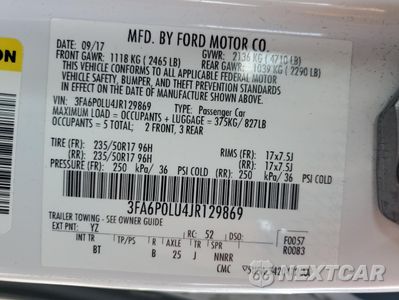Zdjęcie 12 z 13 samochodu: 2018 FORD FUSION SE HYBRID VIN:3FA6P0LU4JR129869 - miniatura