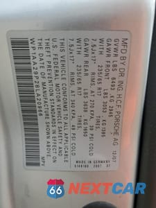Zdjęcie 13 z 13 samochodu: 2008 PORSCHE CAYENNE VIN:WP1AA29P28LA20966 - miniatura