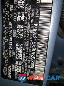 Czwarte zdjęcie samochodu z boku: 2024 HYUNDAI IONIQ 5 LIMITED VIN:KM8KR4DEXRU316874 - miniatura