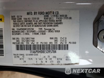 Zdjęcie 12 z 12 samochodu: 2014 FORD FUSION SE VIN:1FA6P0HD8E5395784 - miniatura