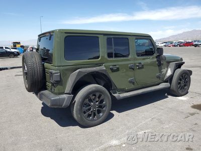 Trzecie zdjęcie samochodu z tyłu: 2021 JEEP WRANGLER UNLIMITED SAHARA 4XE VIN:1C4JJXP69MW720324 - miniatura