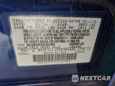 Zdjęcie 12 z 12 samochodu: 2016 NISSAN SENTRA S VIN:3N1AB7APXGL657858 - miniatura