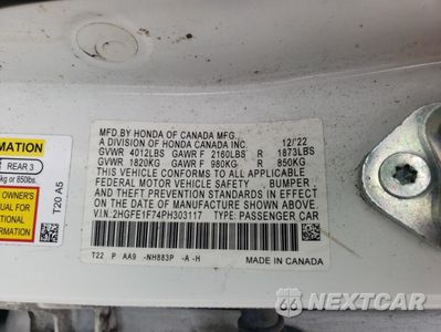 Zdjęcie 13 z 13 samochodu: 2023 HONDA CIVIC EX VIN:2HGFE1F74PH303117 - miniatura