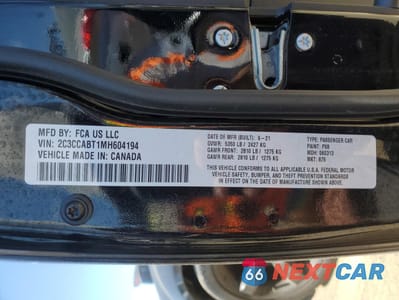 Zdjęcie 12 z 12 samochodu: 2021 CHRYSLER 300 S VIN:2C3CCABT1MH604194 - miniatura