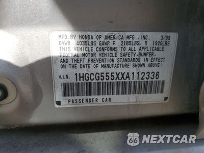 Zdjęcie 12 z 12 samochodu: 1999 HONDA ACCORD EX VIN:1HGCG555XXA112336 - miniatura