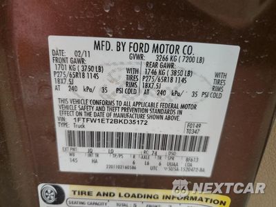 Zdjęcie 12 z 12 samochodu: 2011 FORD F150 SUPERCREW VIN:1FTFW1ET2BKD35172 - miniatura