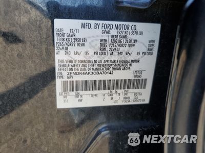 Zdjęcie 12 z 14 samochodu: 2012 FORD EDGE SPORT VIN:2FMDK4AK3CBA70142 - miniatura