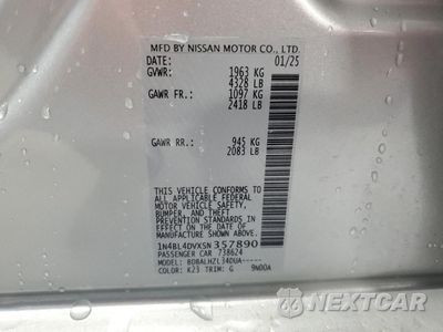 Zdjęcie 12 z 13 samochodu: 2025 NISSAN ALTIMA SV VIN:1N4BL4DVXSN357890 - miniatura