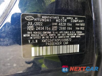 Zdjęcie 12 z 12 samochodu: 2023 GENESIS G70 BASE VIN:KMTG34TA0PU109872 - miniatura