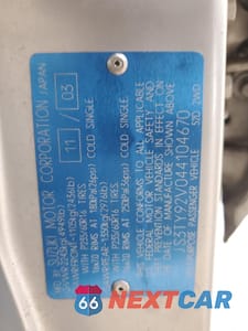 Zdjęcie 12 z 13 samochodu: 2004 SUZUKI XL7 EX VIN:JS3TY92V044104670 - miniatura