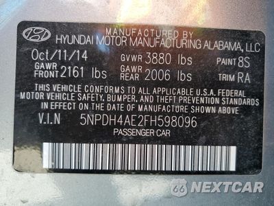 Zdjęcie 12 z 14 samochodu: 2015 HYUNDAI ELANTRA SE VIN:5NPDH4AE2FH598096 - miniatura
