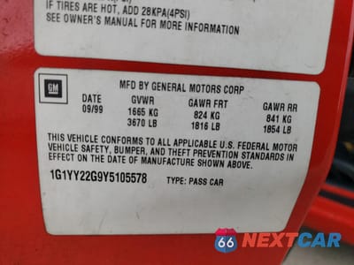 Zdjęcie 13 z 13 samochodu: 2000 CHEVROLET CORVETTE VIN:1G1YY22G9Y5105578 - miniatura