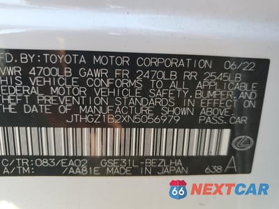 Zdjęcie 12 z 13 samochodu: 2022 LEXUS IS 350 F SPORT VIN:JTHGZ1B2XN5056979 - miniatura