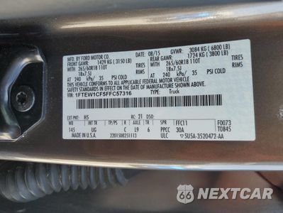 Zdjęcie 12 z 14 samochodu: 2015 FORD F150 SUPERCREW VIN:1FTEW1CF5FFC57316 - miniatura