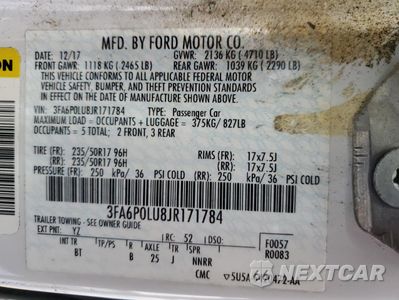 Zdjęcie 12 z 12 samochodu: 2018 FORD FUSION SE HYBRID VIN:3FA6P0LU8JR171784 - miniatura
