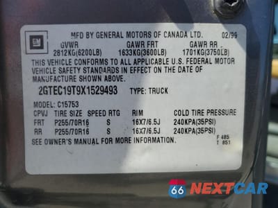 Zdjęcie 12 z 14 samochodu: 1999 GMC NEW SIERRA C1500 VIN:2GTEC19T9X1529493 - miniatura